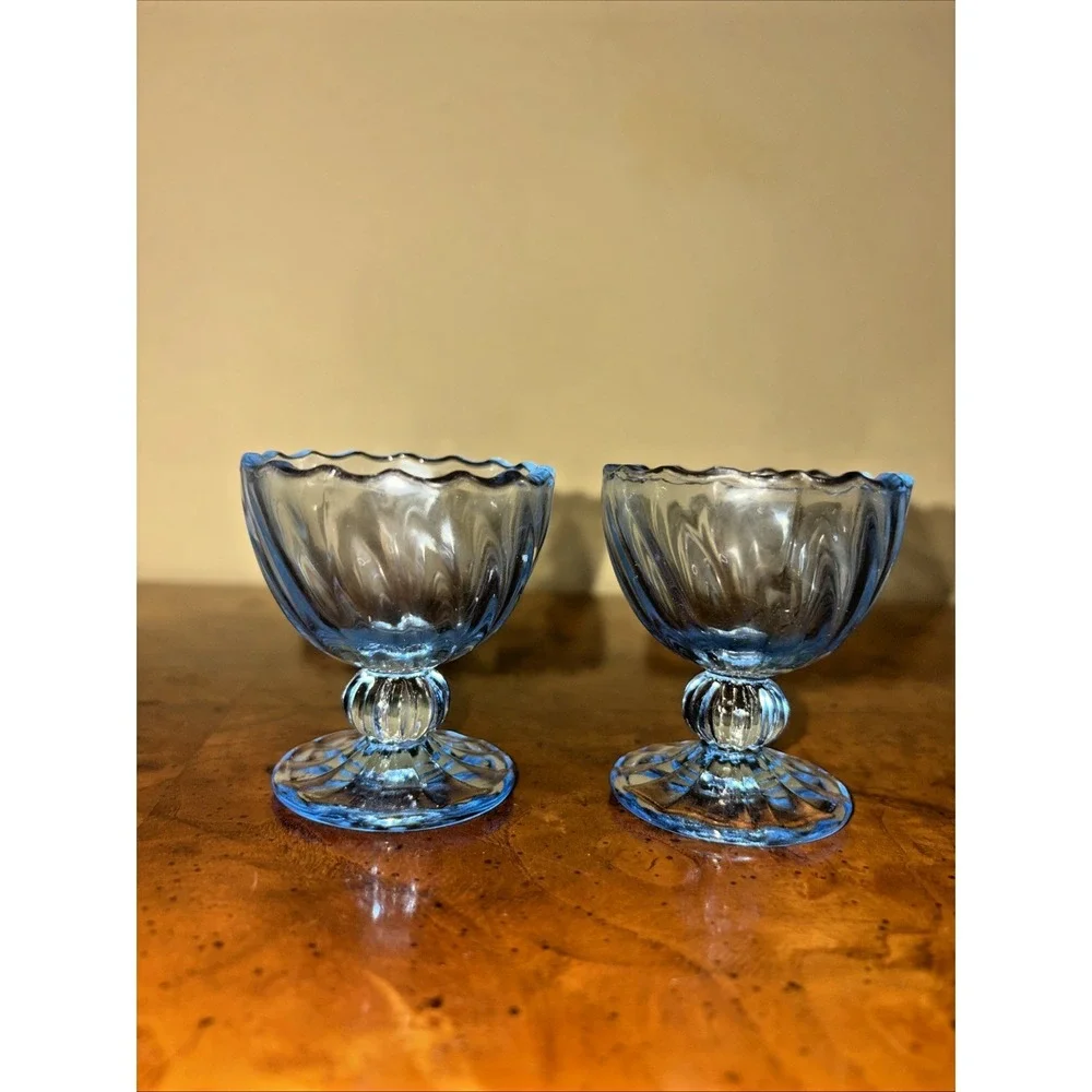 Blue Glass Egg Cup Target Bullseye Easter Spring Decor
